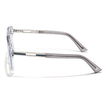 Voyage Veloura Select Silver & Transparent Wayfarer Eyeglasses for Men & Women - SLMG6183-C3