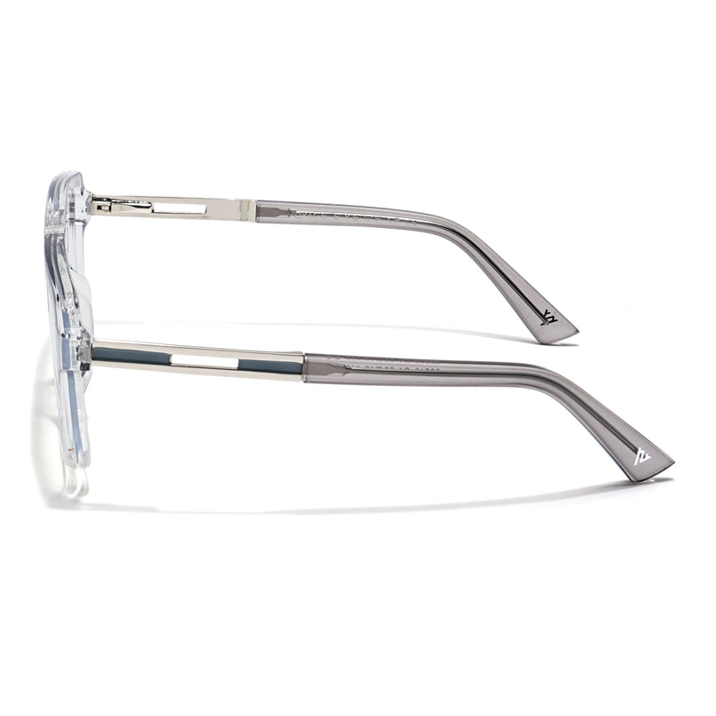 Voyage Veloura Select Silver & Transparent Wayfarer Eyeglasses for Men & Women - SLMG6183-C3