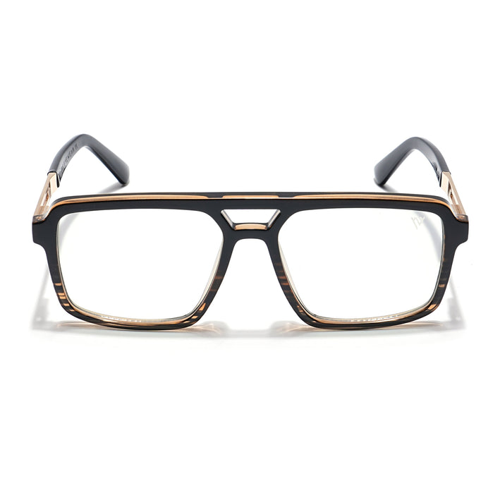 Voyage Veloura Select Black & Brown Wayfarer Eyeglasses for Men & Women - SLMG6184-C4