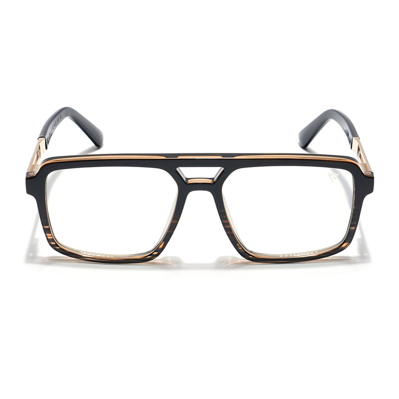 Voyage Veloura Select Black & Brown Wayfarer Eyeglasses for Men & Women - SLMG6184-C4