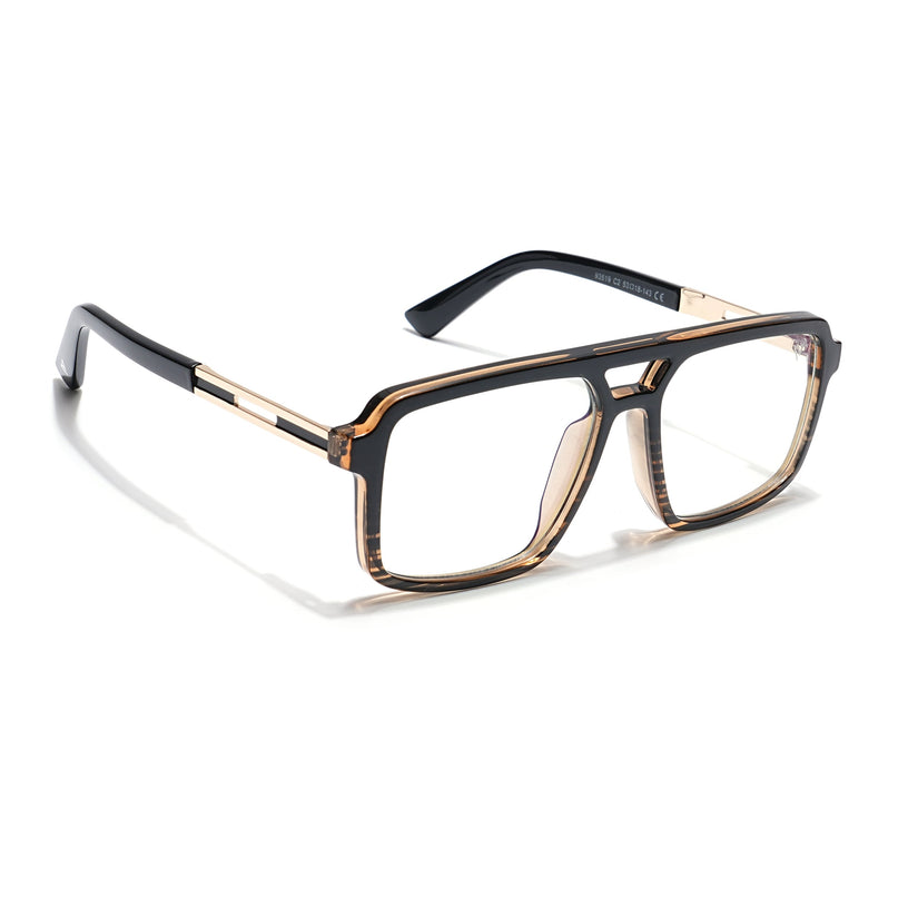 Voyage Veloura Select Black & Brown Wayfarer Eyeglasses for Men & Women - SLMG6184-C4