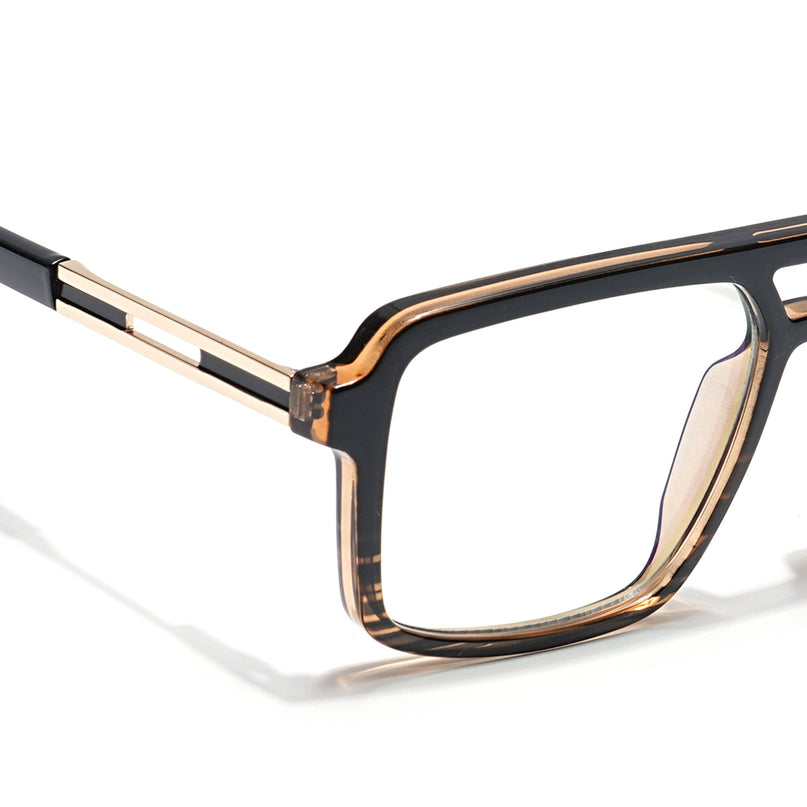 Voyage Veloura Select Black & Brown Wayfarer Eyeglasses for Men & Women - SLMG6184-C4