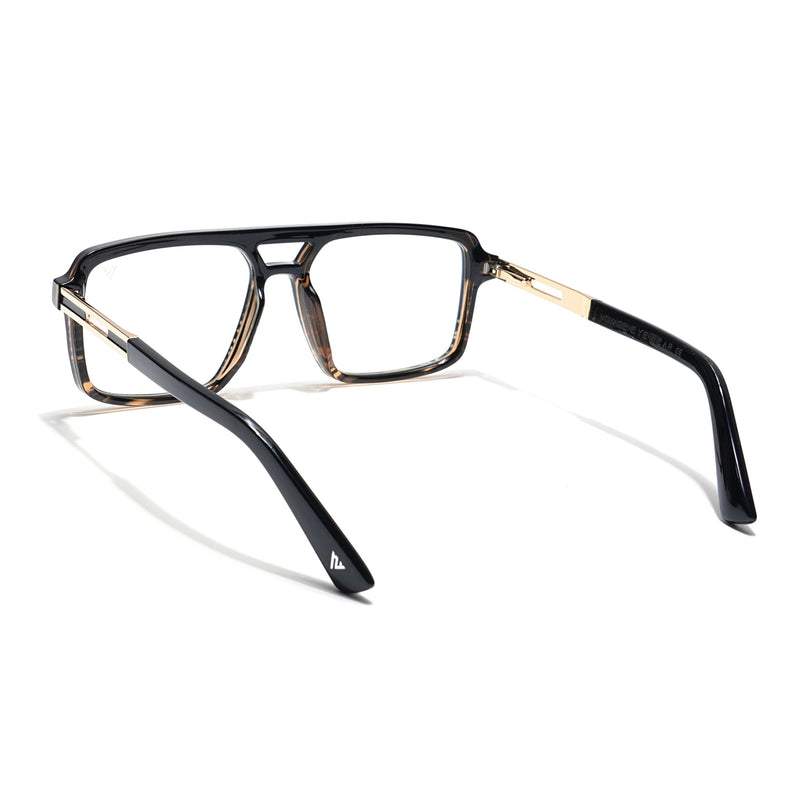 Voyage Veloura Select Black & Brown Wayfarer Eyeglasses for Men & Women - SLMG6184-C4