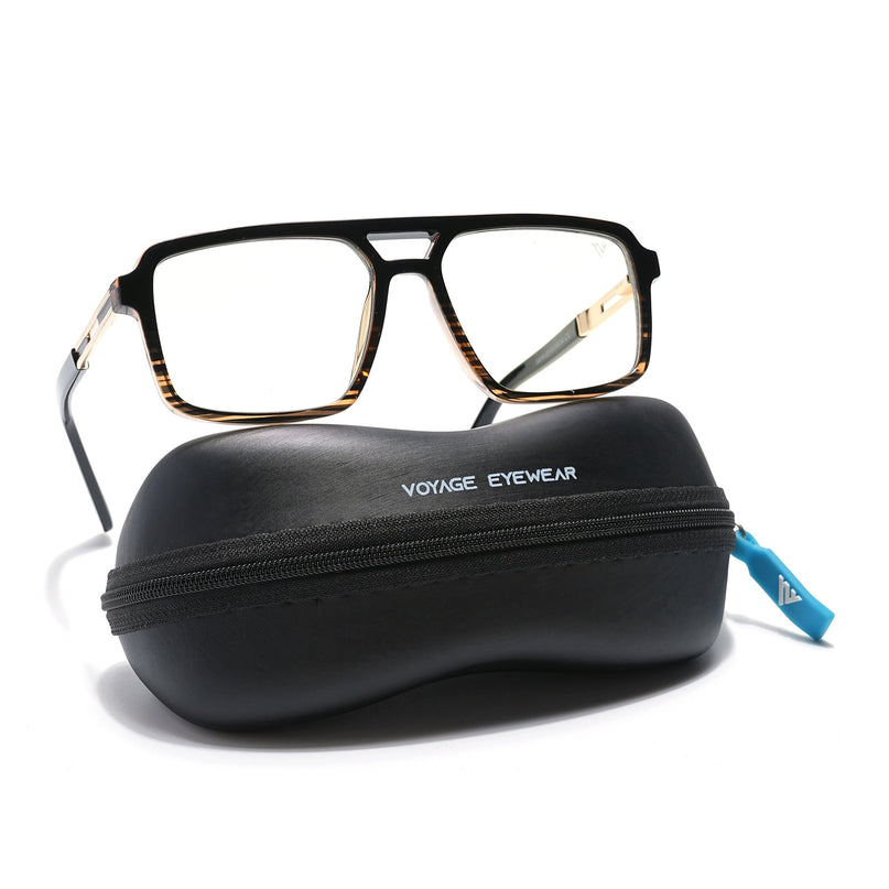 Voyage Veloura Select Black & Brown Wayfarer Eyeglasses for Men & Women - SLMG6184-C4