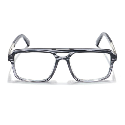 Voyage Veloura Select Black & Grey Wayfarer Eyeglasses for Men & Women - SLMG6185-C5