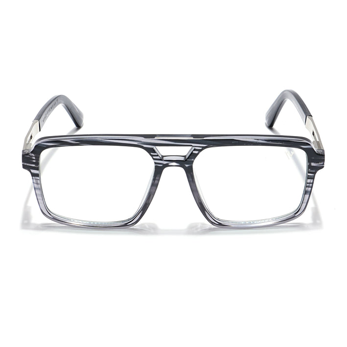 Voyage Veloura Select Black & Grey Wayfarer Eyeglasses for Men & Women - SLMG6185-C5