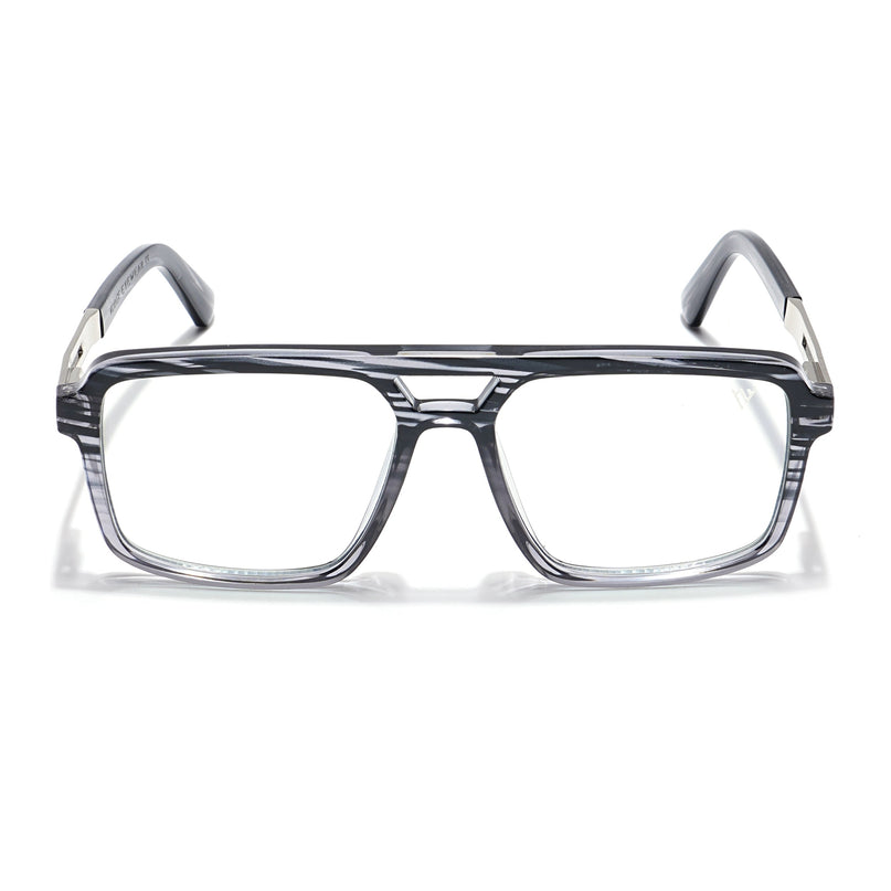 Voyage Veloura Select Black & Grey Wayfarer Eyeglasses for Men & Women - SLMG6185-C5