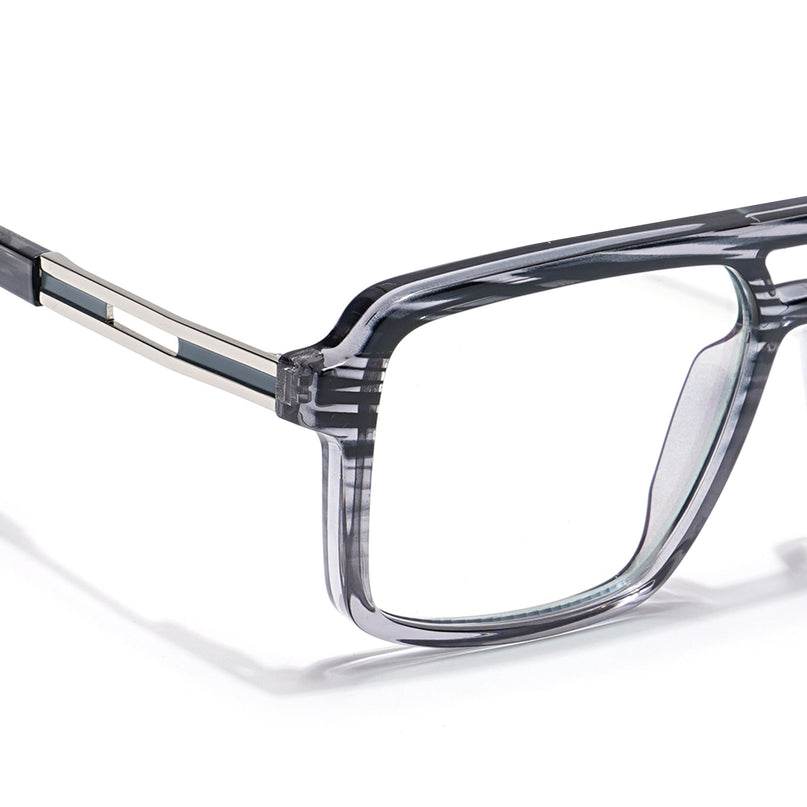 Voyage Veloura Select Black & Grey Wayfarer Eyeglasses for Men & Women - SLMG6185-C5