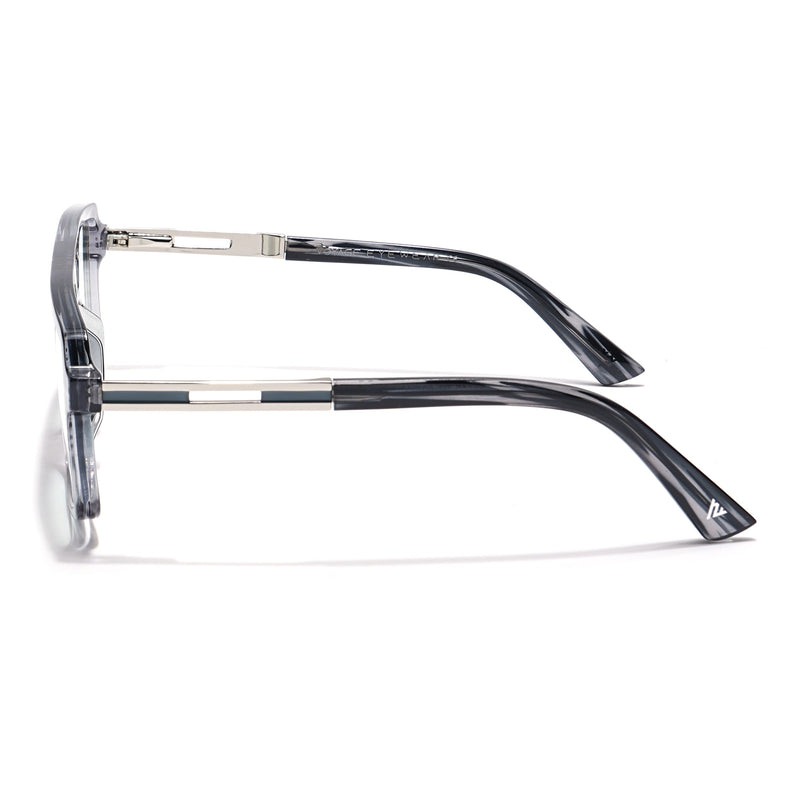 Voyage Veloura Select Black & Grey Wayfarer Eyeglasses for Men & Women - SLMG6185-C5