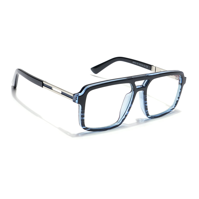 Voyage Veloura Select Black & Blue Wayfarer Eyeglasses for Men & Women - SLMG6186-C6