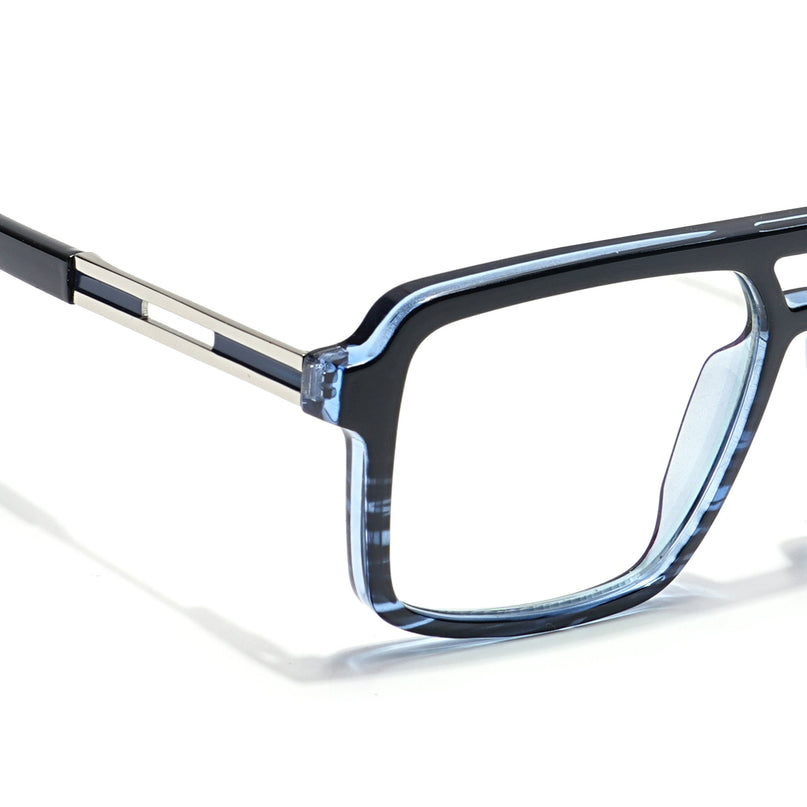 Voyage Veloura Select Black & Blue Wayfarer Eyeglasses for Men & Women - SLMG6186-C6