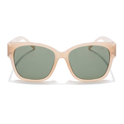 Over Size Sunglasses (Green Lens | Nude Frame - MG5812)
