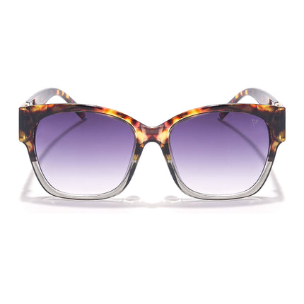 Over Size Sunglasses (Grey & Clear Lens | Demi Brown Frame - MG5813)