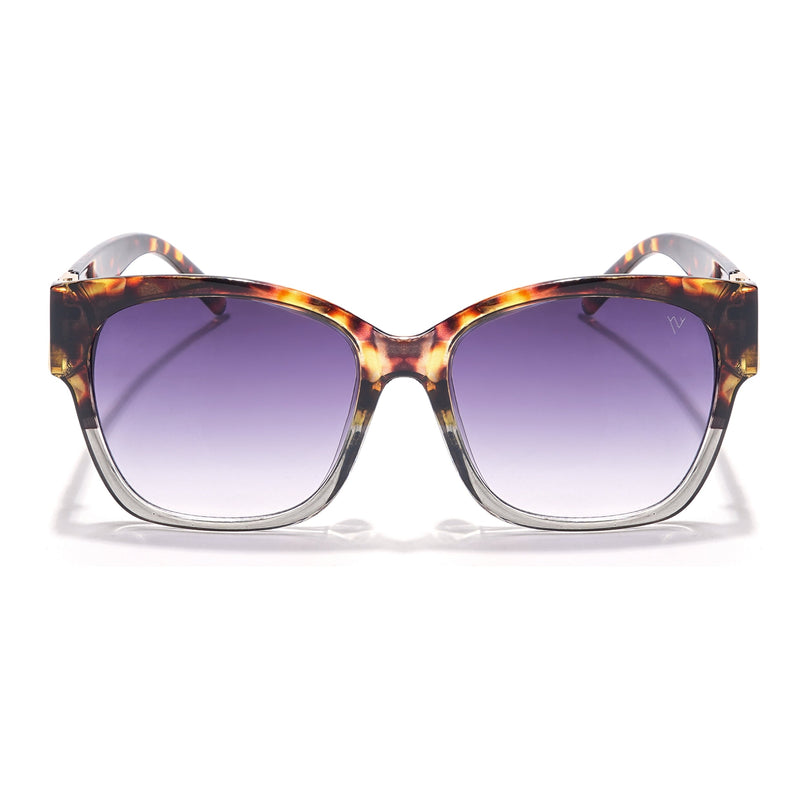 Over Size Sunglasses (Grey & Clear Lens | Demi Brown Frame - MG5813)