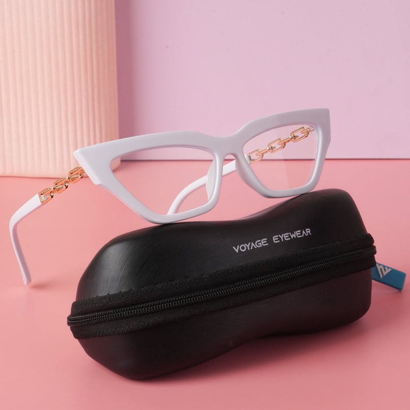 Voyage Glam White Cateye Eyeglasses - MG3944