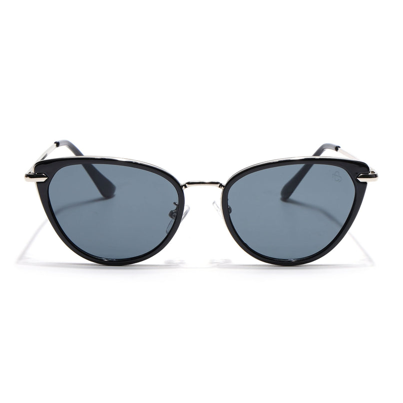 Eyejack Black & Silver Cateye Sunglasses for Women (9429CL1098)