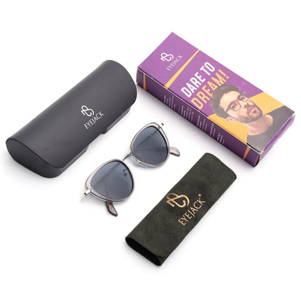 Eyejack Grey & Silver Cateye Sunglasses for Women (9435CL1104)