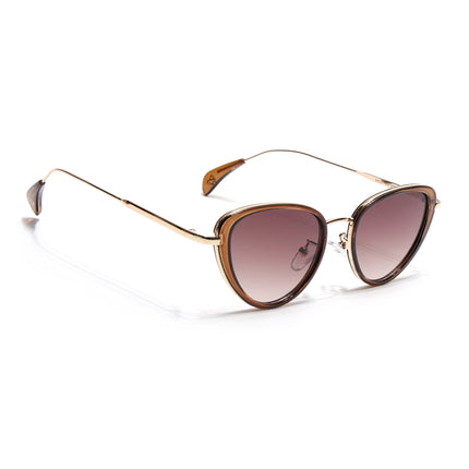 Eyejack Brown & Golden Cateye Sunglasses for Women (9435CL1105)