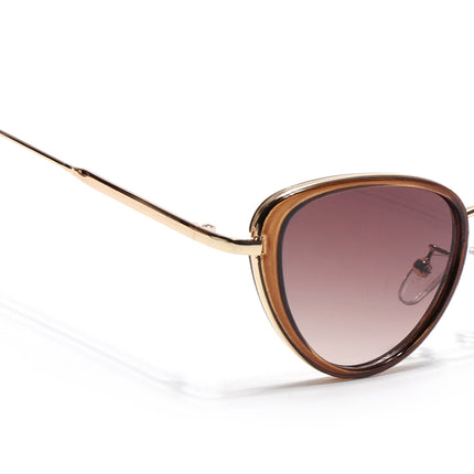 Eyejack Brown & Golden Cateye Sunglasses for Women (9435CL1105)