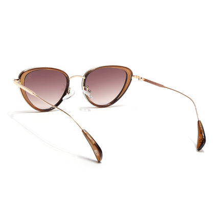 Eyejack Brown & Golden Cateye Sunglasses for Women (9435CL1105)