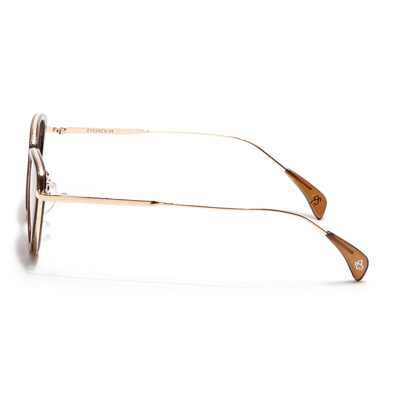 Eyejack Brown & Golden Cateye Sunglasses for Women (9435CL1105)