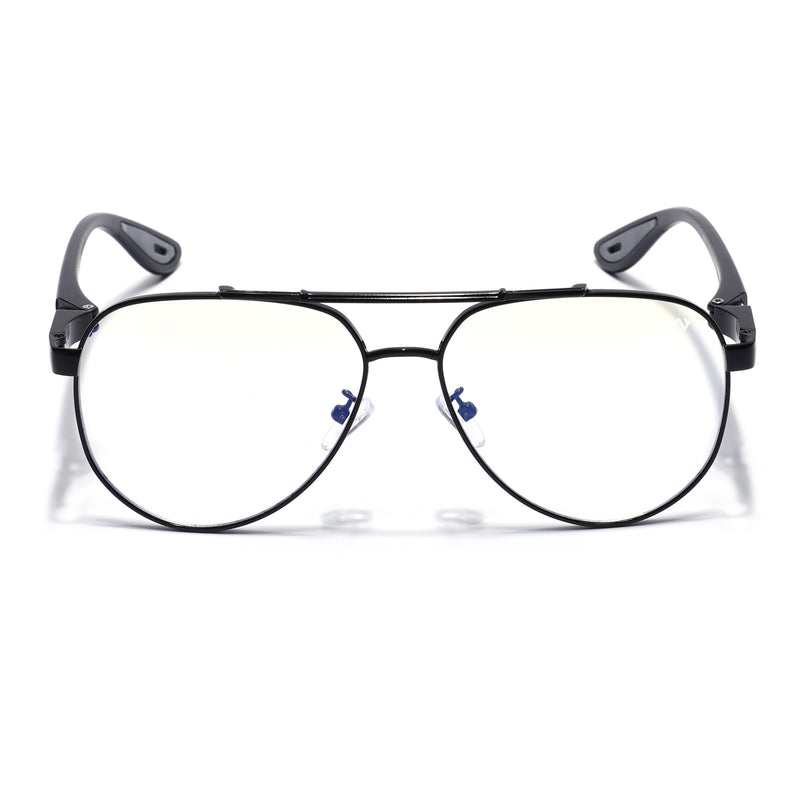Voyage Black Aviator Eyeglasses for Men & Women (9502FMG7159-C1)
