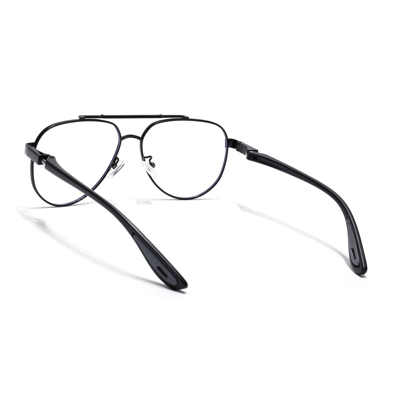 Voyage Black Aviator Eyeglasses for Men & Women (9502FMG7159-C1)