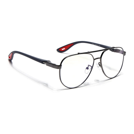 Voyage Grey Aviator Eyeglasses for Men & Women (9502FMG7160-C2)