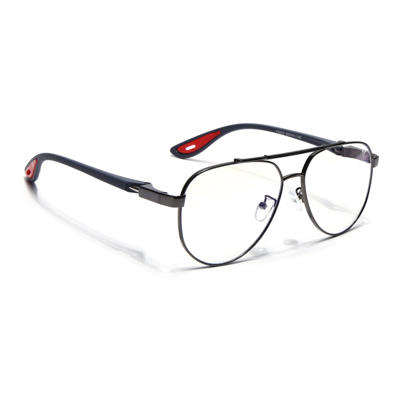 Voyage Grey Aviator Eyeglasses for Men & Women (9502FMG7160-C2)