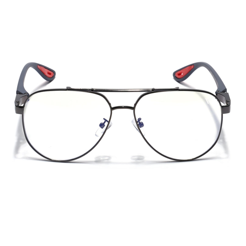 Voyage Grey Aviator Eyeglasses for Men & Women (9502FMG7160-C2)