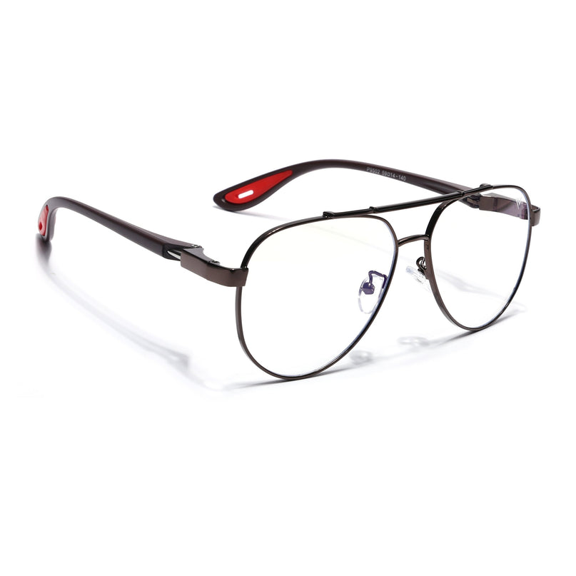 Voyage Brown Aviator Eyeglasses for Men & Women (9502FMG7162-C4)
