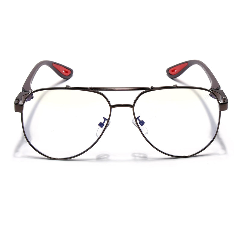Voyage Brown Aviator Eyeglasses for Men & Women (9502FMG7162-C4)
