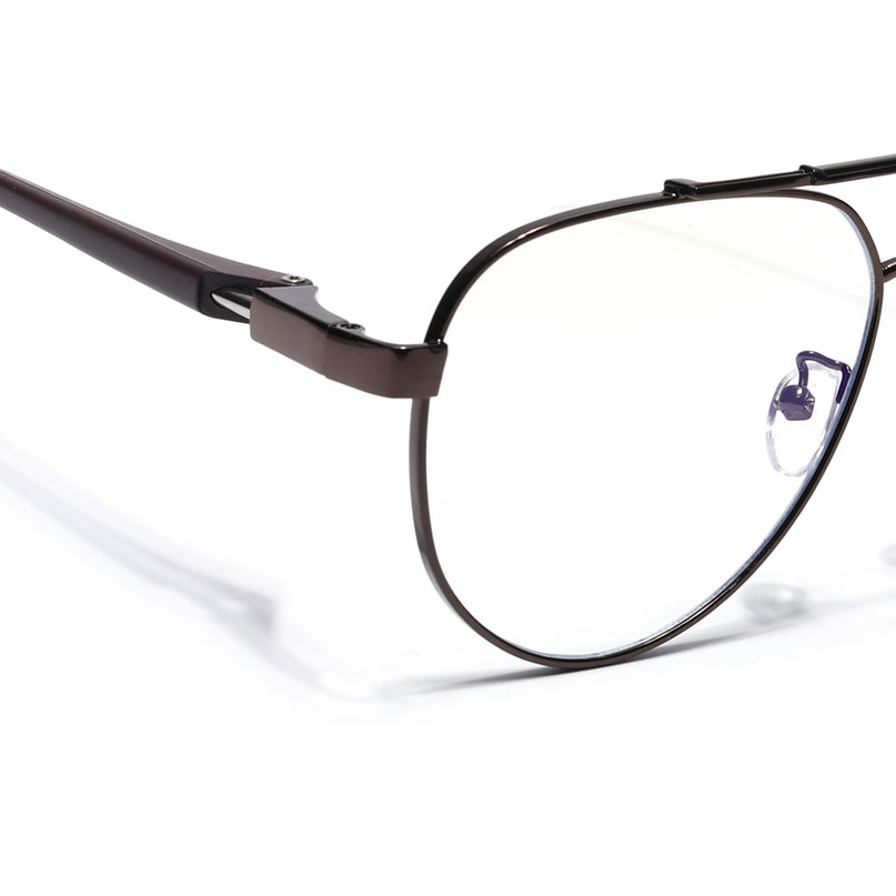 Voyage Brown Aviator Eyeglasses for Men & Women (9502FMG7162-C4)