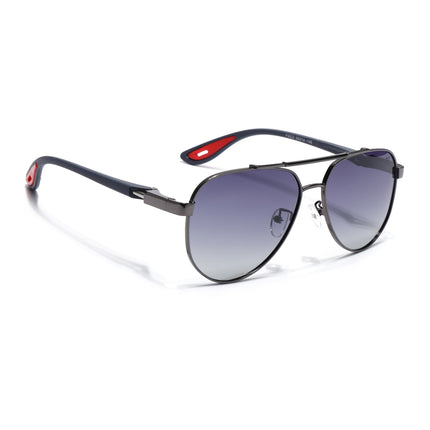 Aviator Polarized Sunglasses for Men & Women (Grey & Clear Lens | Grey Frame - PMG7139)