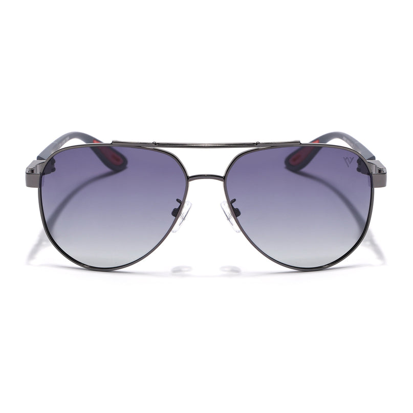 Aviator Polarized Sunglasses for Men & Women (Grey & Clear Lens | Grey Frame - PMG7139)