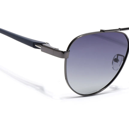 Aviator Polarized Sunglasses for Men & Women (Grey & Clear Lens | Grey Frame - PMG7139)