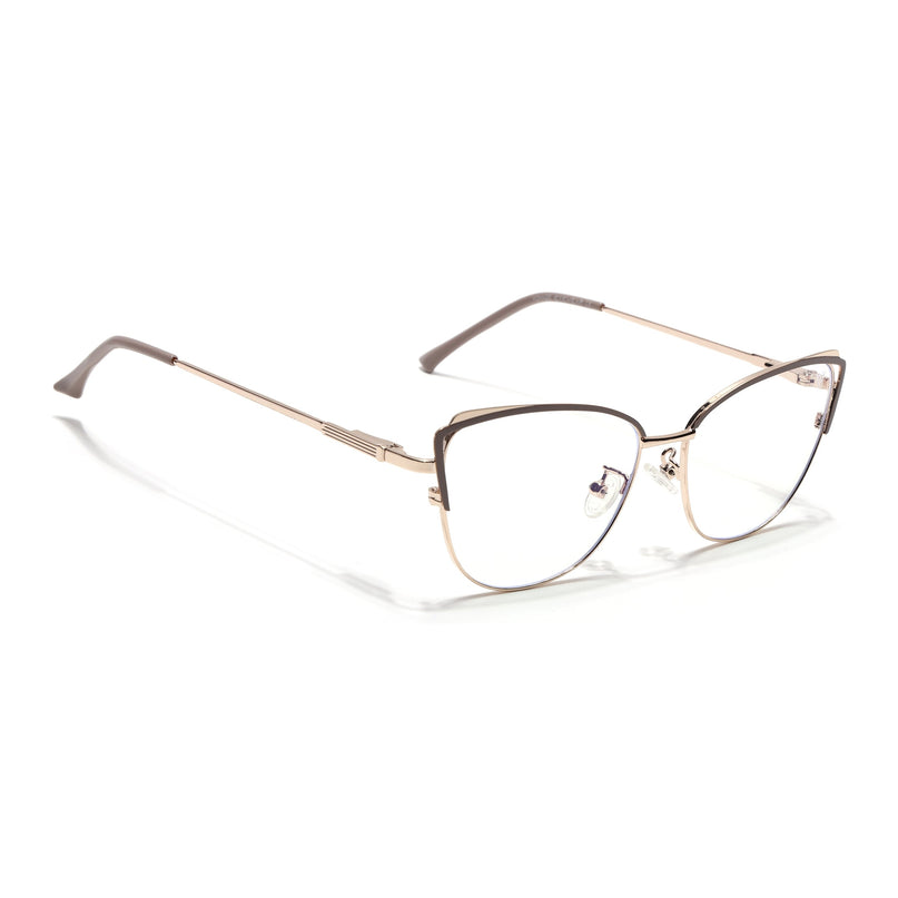 Voyage Glam Nude & Golden Cateye Eyeglasses for Women - MG4409-C4