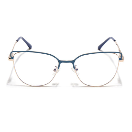Voyage Glam Blue & Golden Cateye Eyeglasses for Women - MG4411-C3