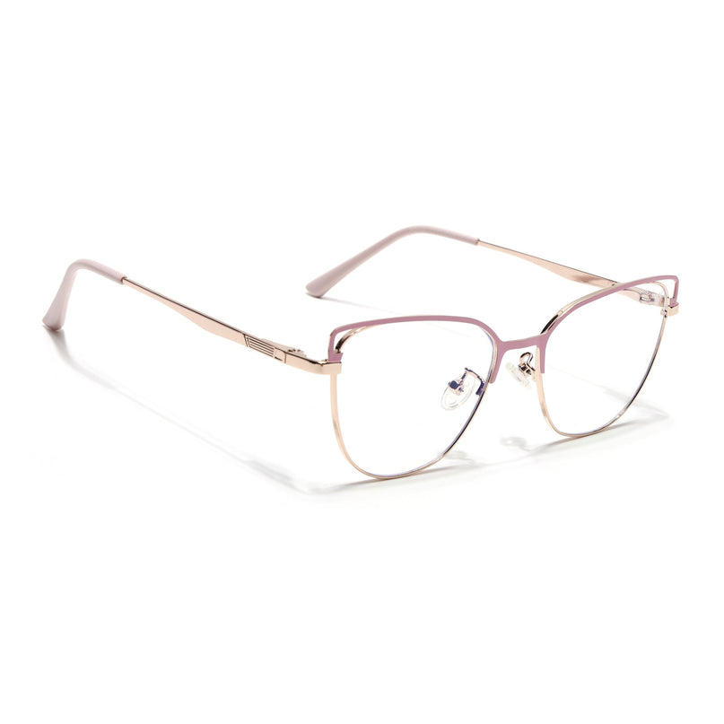 Voyage Glam Pink & Golden Cateye Eyeglasses for Women - MG4412-C1