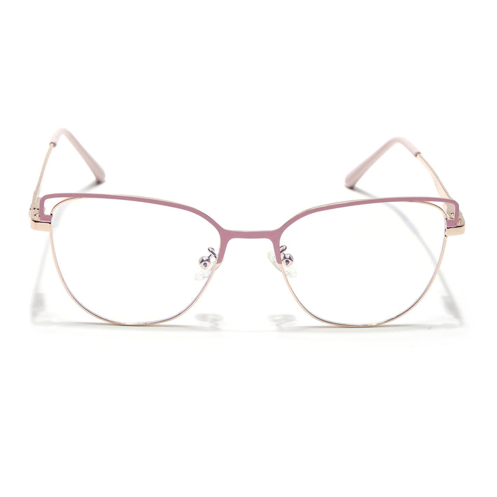 Voyage Glam Pink & Golden Cateye Eyeglasses for Women - MG4412-C1