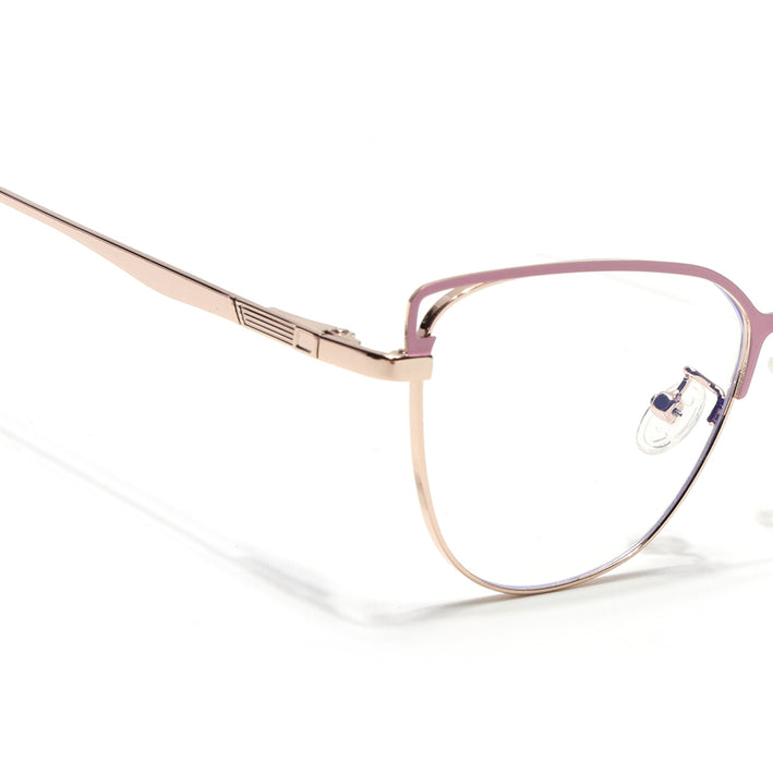 Voyage Glam Pink & Golden Cateye Eyeglasses for Women - MG4412-C1