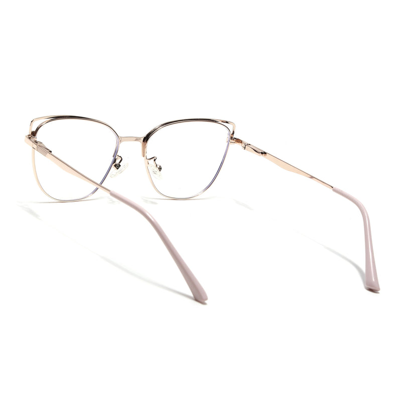 Voyage Glam Pink & Golden Cateye Eyeglasses for Women - MG4412-C1