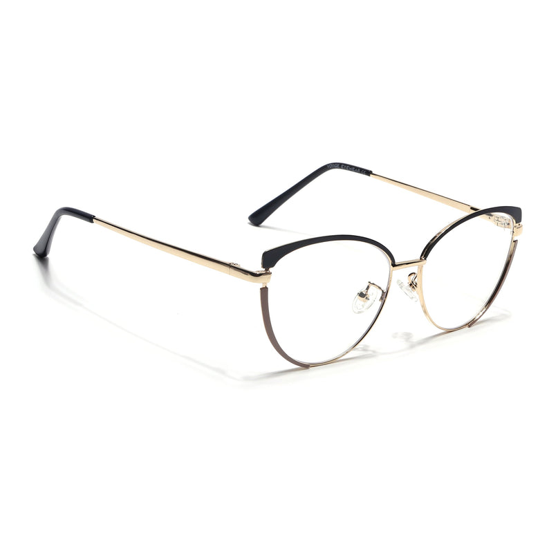 Voyage Glam Black & Golden Cateye Eyeglasses for Women - MG4428-C1