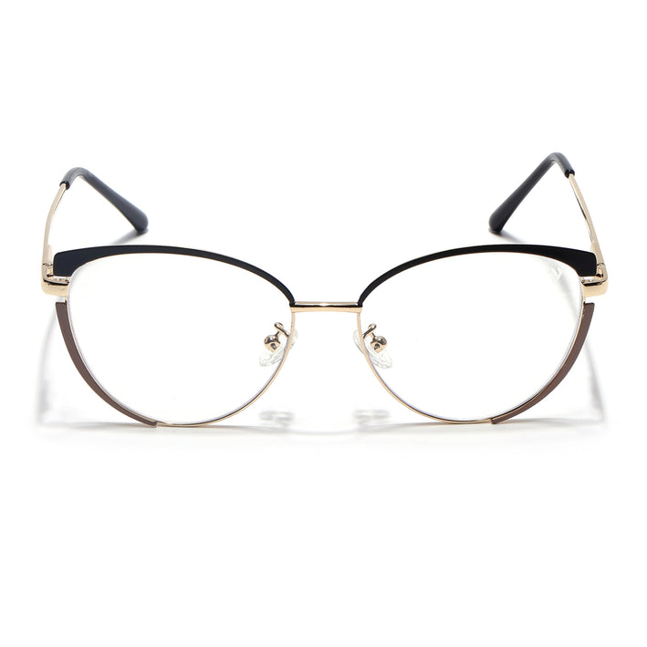 Voyage Glam Black & Golden Cateye Eyeglasses for Women - MG4428-C1