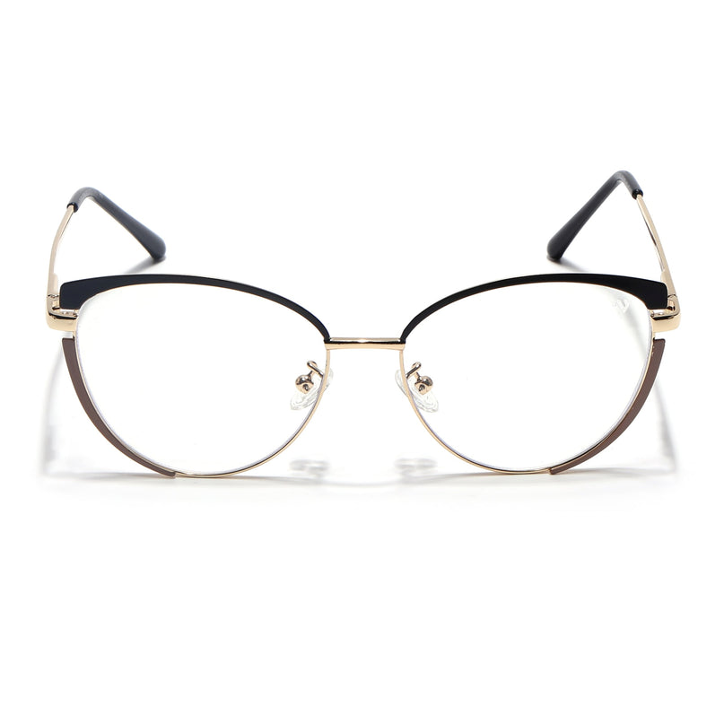 Voyage Glam Black & Golden Cateye Eyeglasses for Women - MG4428-C1