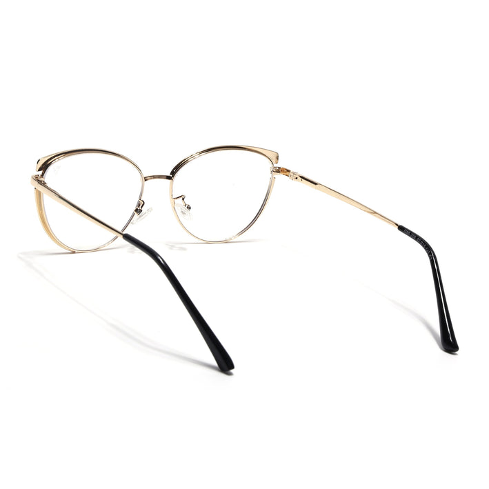 Voyage Glam Black & Golden Cateye Eyeglasses for Women - MG4428-C1