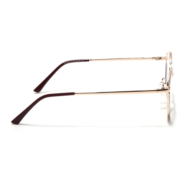 Voyage Glam Brown, Blue & Golden Cateye Eyeglasses for Women - MG4429-C2