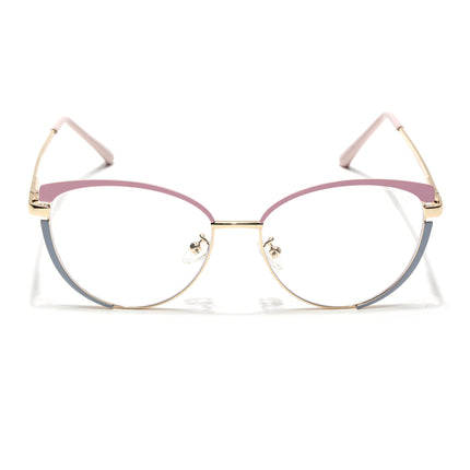 Voyage Glam Pink, Blue & Golden Cateye Eyeglasses for Women - MG4430-C3