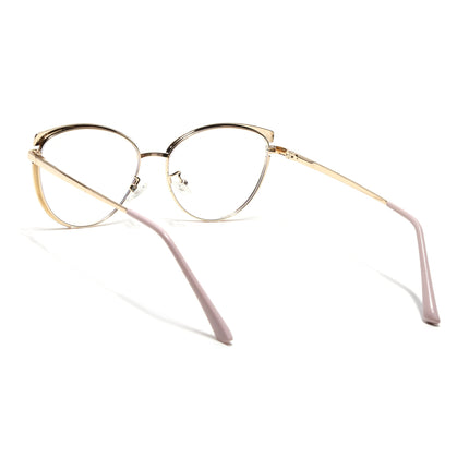 Voyage Glam Pink, Blue & Golden Cateye Eyeglasses for Women - MG4430-C3