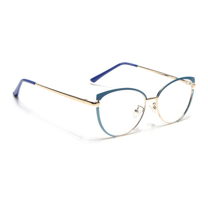 Voyage Glam Purple, Blue & Golden Cateye Eyeglasses for Women - MG4431-C4